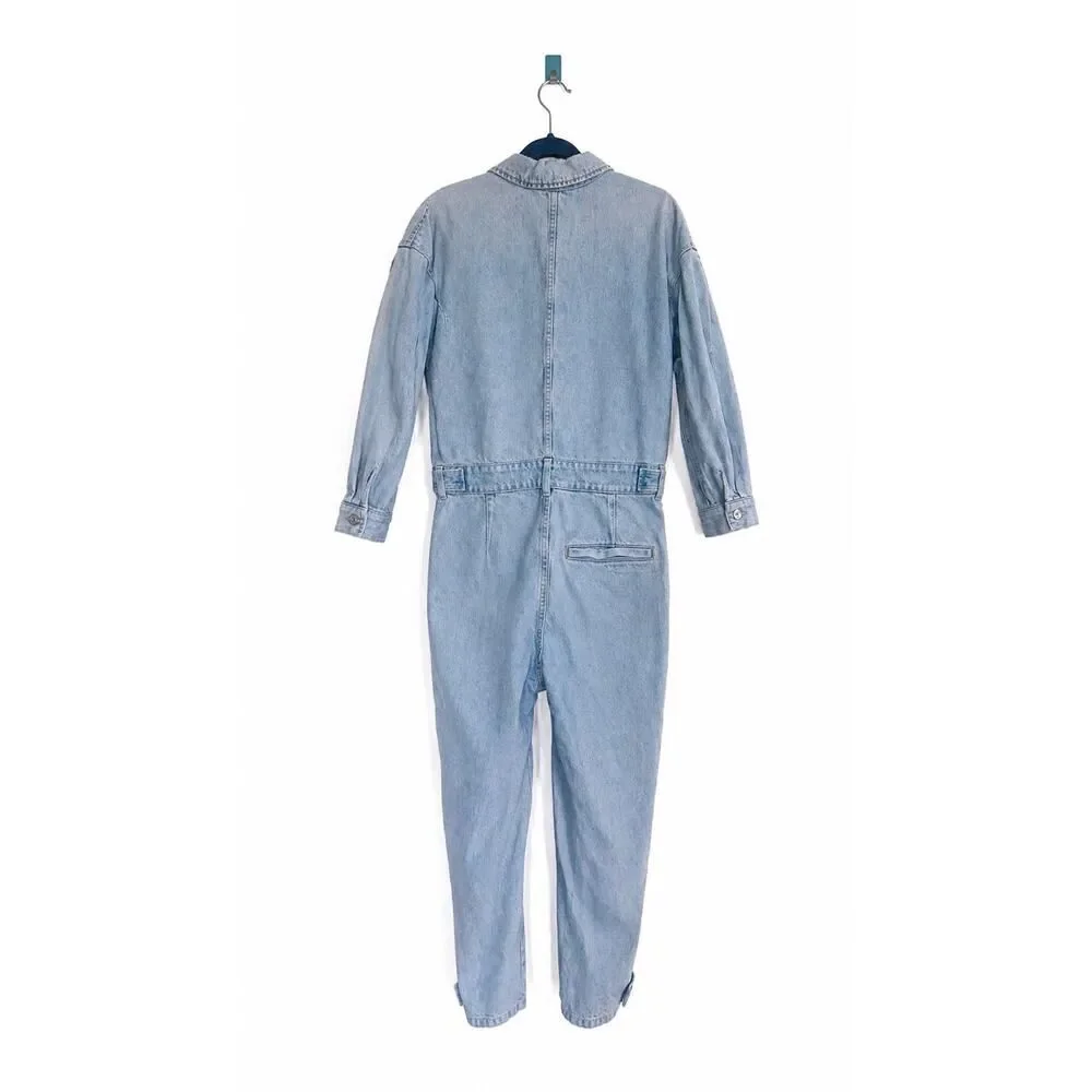 Citizens of Humanity Utility Denim Y2K Jumpsuit Light Wash Zip Front Size M - Picture 7 of 12